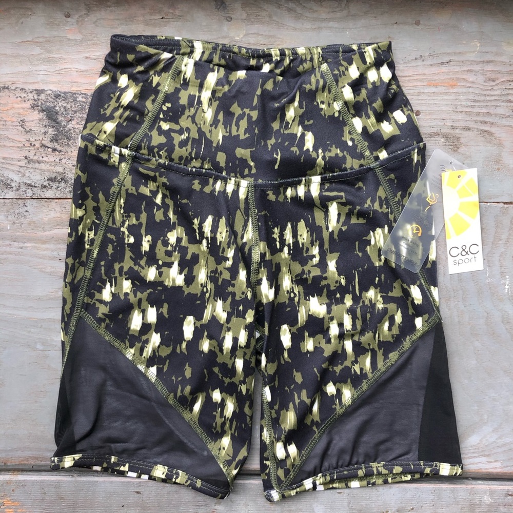 NWT C&C Sports CAMO biker shorts size XS
